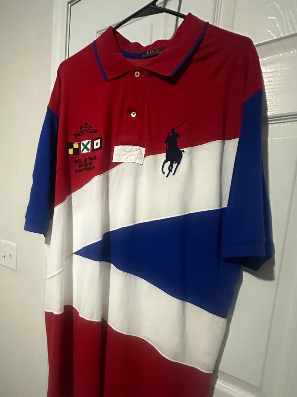 Polo by Ralph Lauren Red White Blue Colorblock Polo Shirt